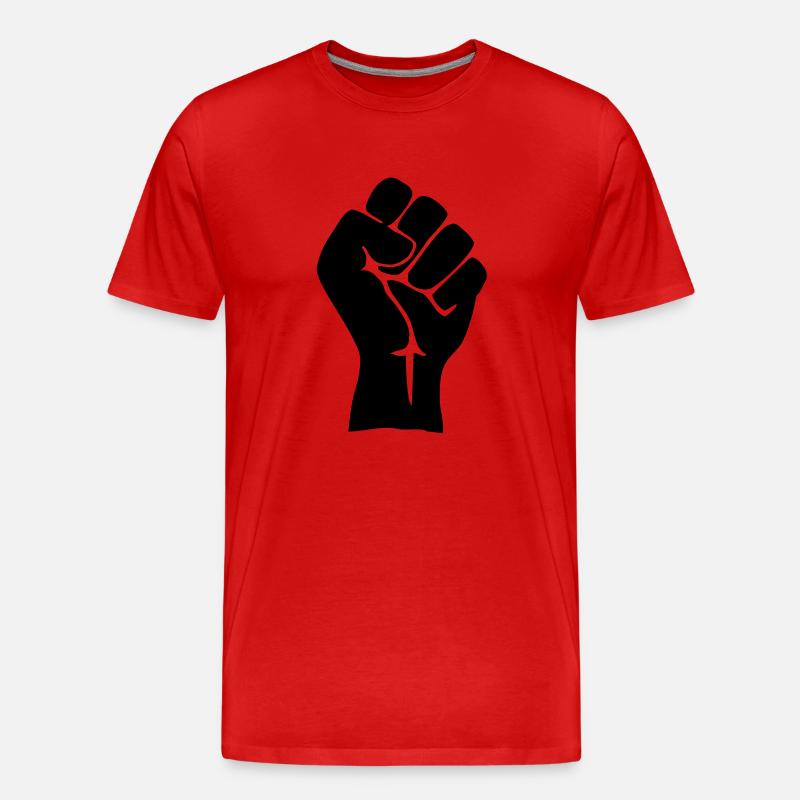 Handpower one - Männer Premium Bio T-Shirt - Rot