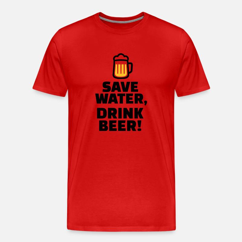 Bier - Männer Premium Bio T-Shirt - Rot