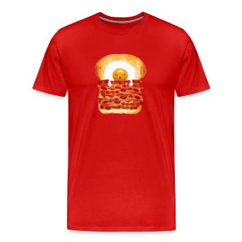 Ei, Speck & Toast - Männer Premium Bio T-Shirt - Rot - Vorne - Damien (186cm)
