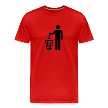 Ukraine Z Putin Trash Can Russia Kiev No War - Men's Premium Organic T-Shirt - red - Front - Damien (186cm)
