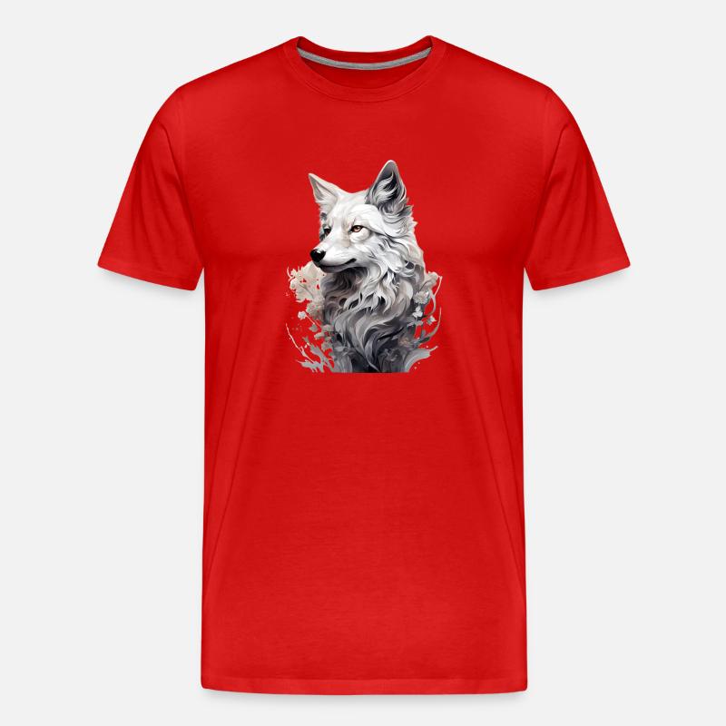 Polarfuchs - Männer Premium Bio T-Shirt - Rot