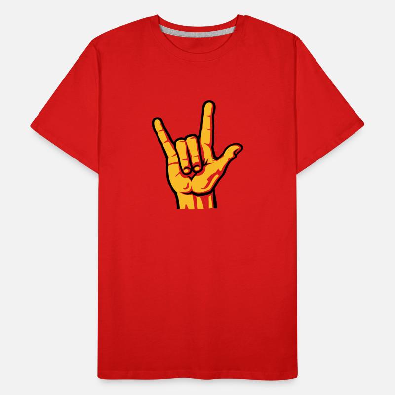 Devil Rock Hand (short) 2c Men's Premium Organic T-Shirt
