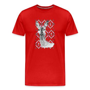 Rogen - Männer Premium Bio T-Shirt - Rot - Vorne - Damien (186cm)
