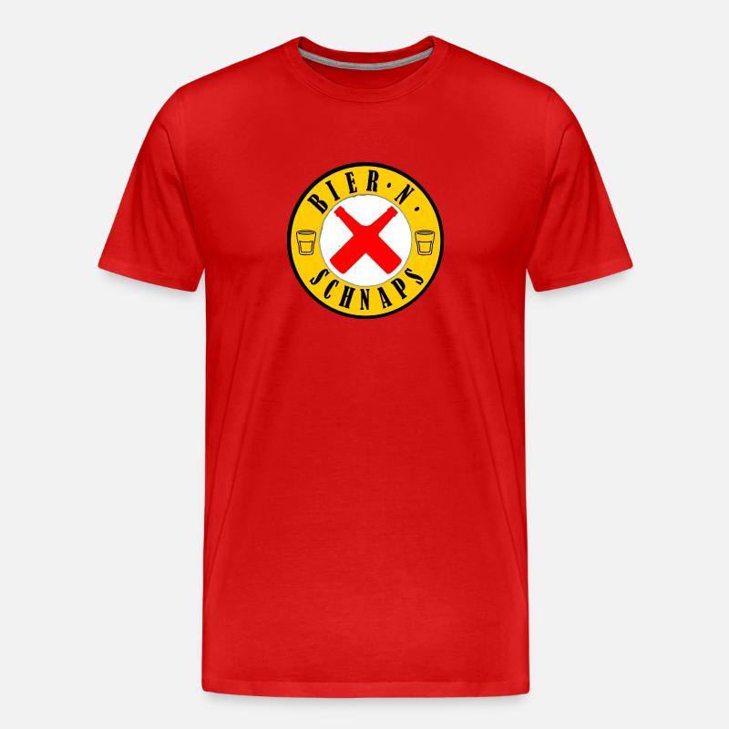 Bier'n Schnaps - Männer Premium Bio T-Shirt - Rot