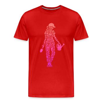 Garden Hobby Gardener Florist Gardener Ladies - Men's Premium Organic T-Shirt - red - Front - Damien (186cm)