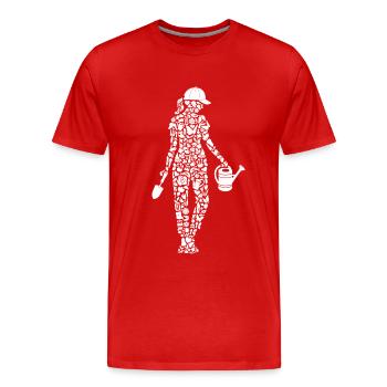 Jardinier, Jardinier amateur, Fleuriste, Jardin, Dames - T-shirt bio Premium Homme - rouge - Devant - Damien (186cm)