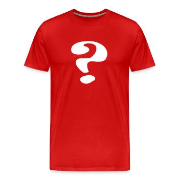 questionmark / Fragezeichen / point - T-shirt bio Premium Homme - rouge - Devant - Damien (186cm)