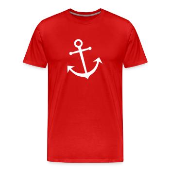 Anker - Segeln - Männer Premium Bio T-Shirt - Rot - Vorne - Damien (186cm)
