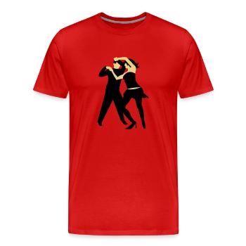 Danseur de salsa / salsa dancer (2c) - T-shirt bio Premium Homme - rouge - Devant - Damien (186cm)
