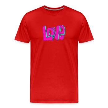 Graffiti Love - Männer Premium Bio T-Shirt - Rot - Vorne - Damien (186cm)