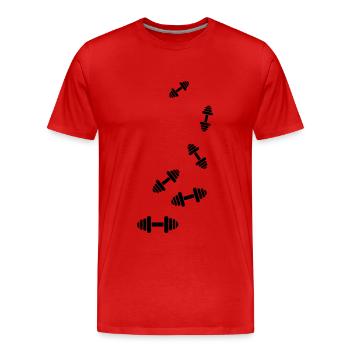 Hantel gewichte icon - Männer Premium Bio T-Shirt - Rot - Vorne - Damien (186cm)