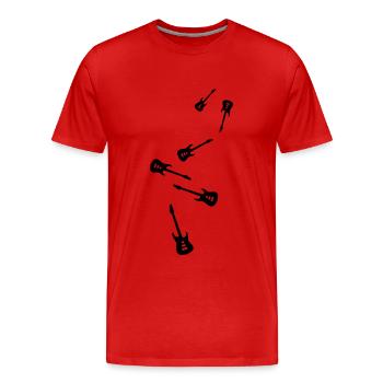 Instrument de guitare - T-shirt bio Premium Homme - rouge - Devant - Damien (186cm)