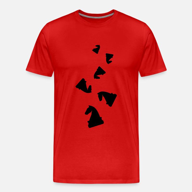 Pferd Schachfigur - Männer Premium Bio T-Shirt - Rot