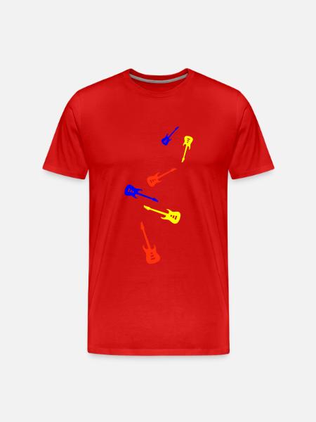 Guitar Instrument Symbol - Men's Premium Organic T-Shirt - red
