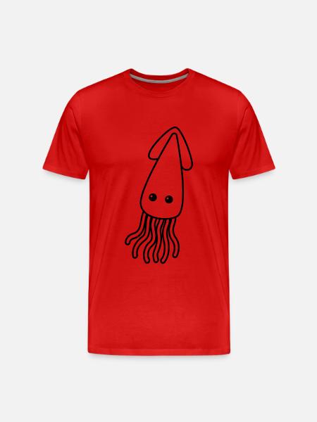 Squid Comic Animal - Men's Premium Organic T-Shirt - red