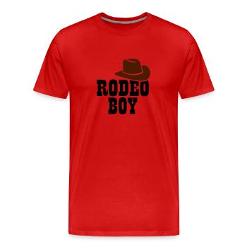 Rodeo Boy - T-shirt bio Premium Homme - rouge - Devant - Damien (186cm)