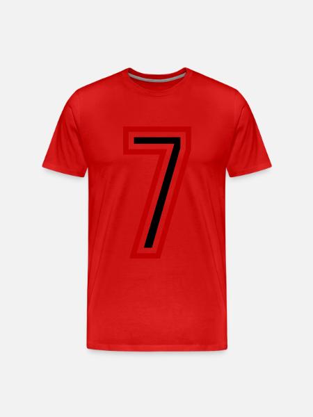 7 Number Years Jersey - Men's Premium Organic T-Shirt - red