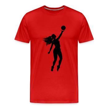 Volleyball Spielerin Silhouette - Männer Premium Bio T-Shirt - Rot - Vorne - Damien (186cm)