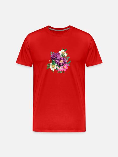 Roses - Männer Premium Bio T-Shirt - Rot