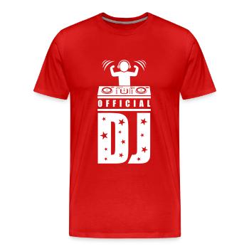 DJ Platines Disc Jockey Soirée - T-shirt bio Premium Homme - rouge - Devant - Damien (186cm)