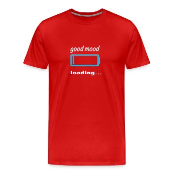 Chargement de bonne humeur... - T-shirt bio Premium Homme - rouge - Devant - Damien (186cm)