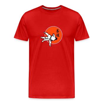 Judo dreifarbig - Männer Premium Bio T-Shirt - Rot - Vorne - Damien (186cm)