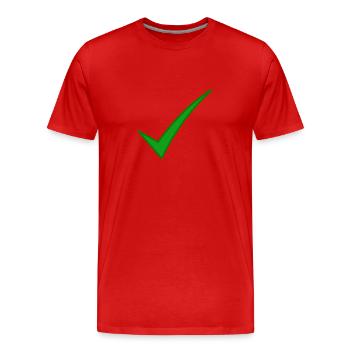 logo vérifié - T-shirt bio Premium Homme - rouge - Devant - Damien (186cm)