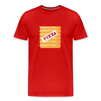 Pizza Pizza carton Fournisseur de pizza - T-shirt bio Premium Homme - rouge - Devant - Damien (186cm)