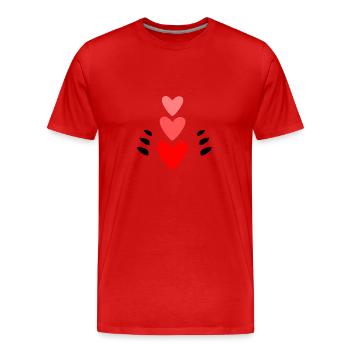 GELIEBTE. MEISTER. VIELEN DANK. DANKE, HERRIN. OFFENE STELLE - Männer Premium Bio T-Shirt - Rot - Vorne - Damien (186cm)