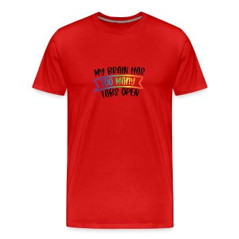 TDAH - T-shirt bio Premium Homme - rouge - Devant - Damien (186cm)