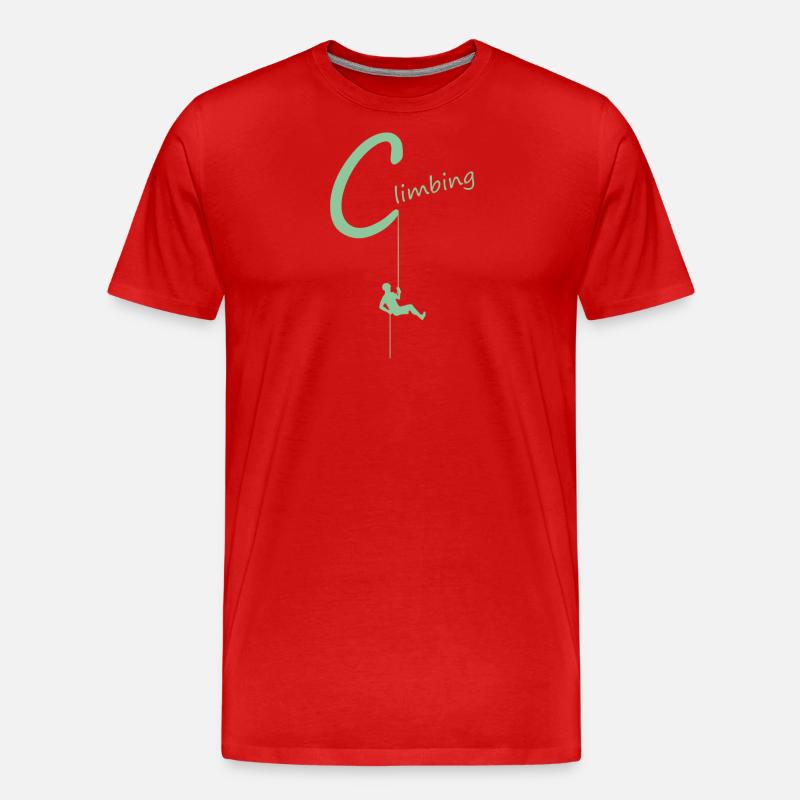 climb climbing - Männer Premium Bio T-Shirt - Rot