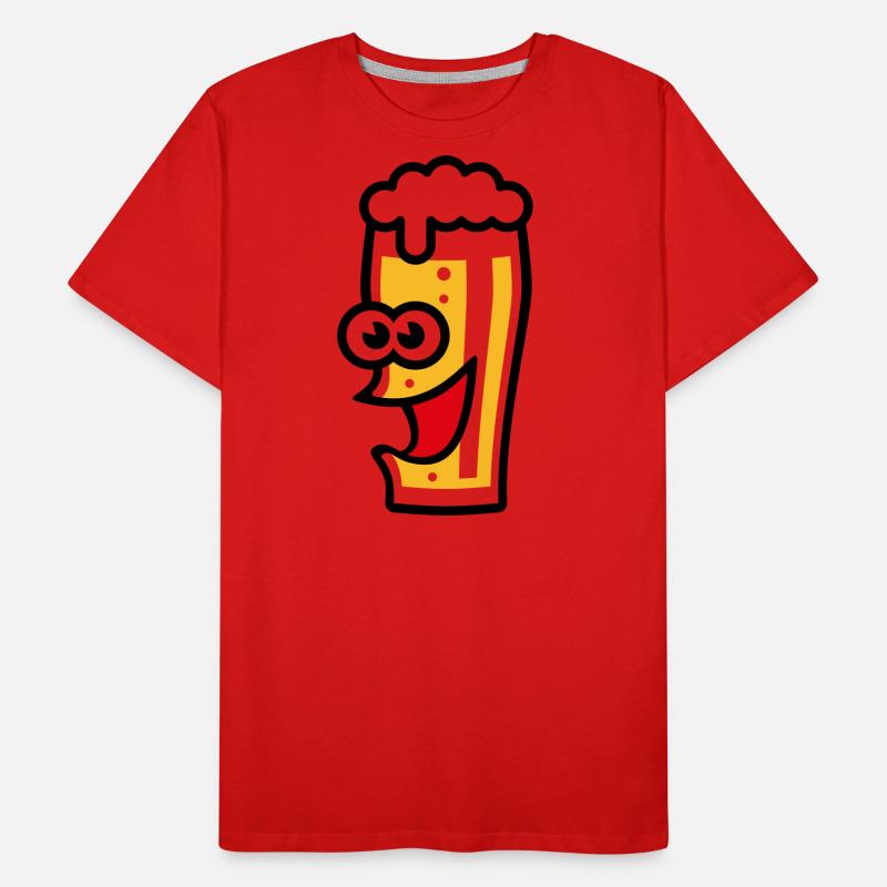 Happy Bierglas (Bier / Willibecher / Lustig / 3C) Männer Premium Bio T-Shirt