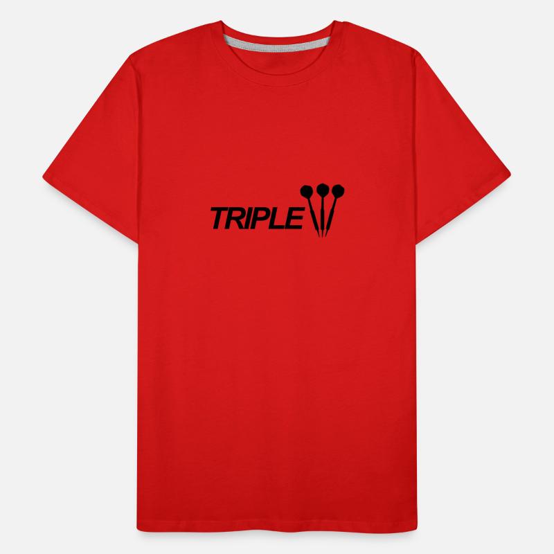 dard, 180, triple, fléchettes, club, acier,double T-shirt bio Premium Homme