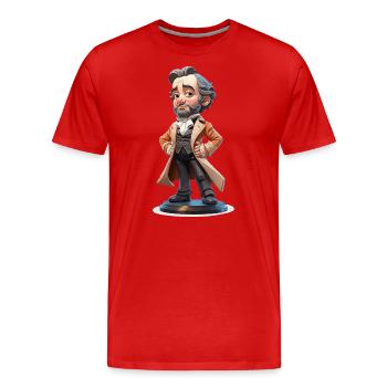 Héritage historique - T-shirt bio Premium Homme - rouge - Devant - Damien (186cm)