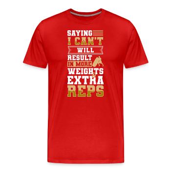 Fitness Trainer Ausdauer Job - Männer Premium Bio T-Shirt - Rot - Vorne - Damien (186cm)