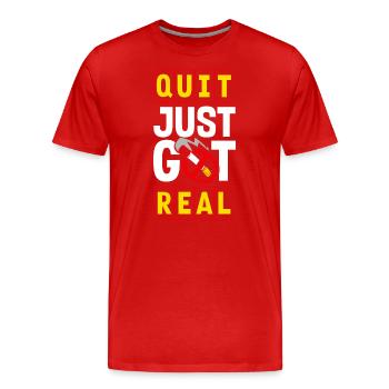 Nichtraucher Rauchverbot Glimmstengel - Männer Premium Bio T-Shirt - Rot - Vorne - Damien (186cm)