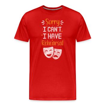 Schauspieler Drama Kulisse - Männer Premium Bio T-Shirt - Rot - Vorne - Damien (186cm)