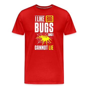 Spinnennetz Natur Arachniden Acht Augen - Männer Premium Bio T-Shirt - Rot - Vorne - Damien (186cm)