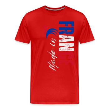 Made in France, I love France - Men's Premium Organic T-Shirt - red - Front - Damien (186cm)