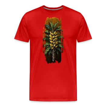 Tropische Majestät: Bananenstaude - Männer Premium Bio T-Shirt - Rot - Vorne - Damien (186cm)