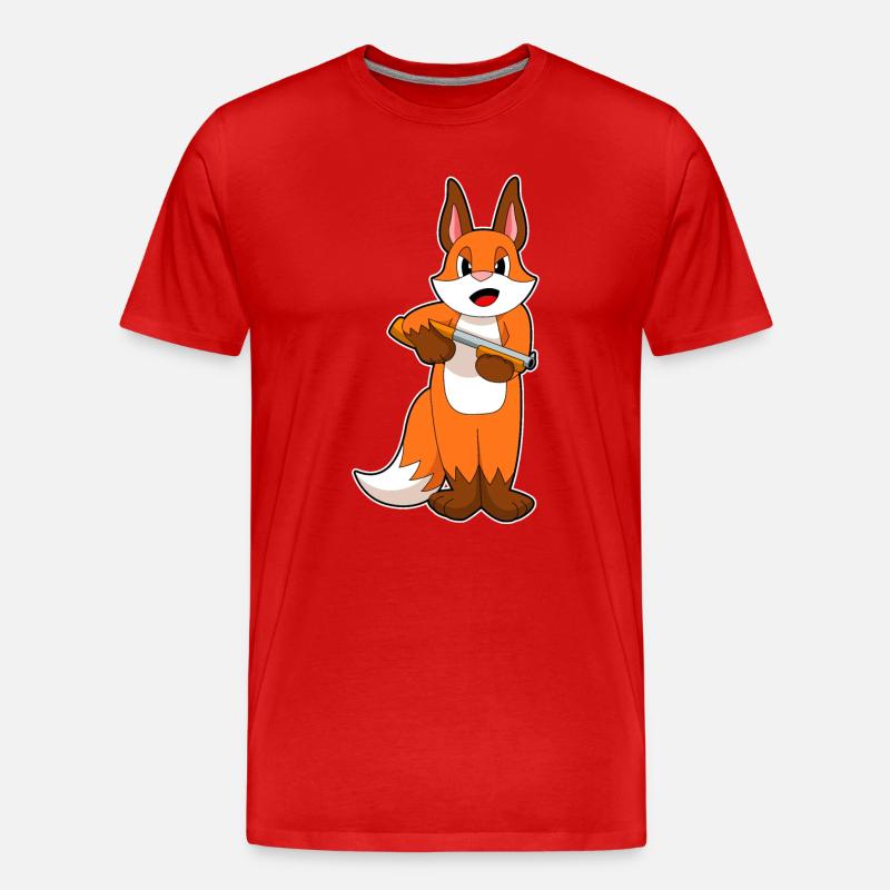 Fuchs Schrotflinte - Männer Premium Bio T-Shirt - Rot