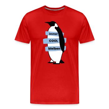 immerCOOLbleiben - Männer Premium Bio T-Shirt - Rot - Vorne - Damien (186cm)