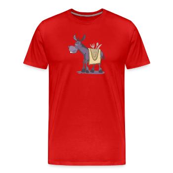 Bremer Stadtmusikanten: Veganer Chefkoch Esel - Männer Premium Bio T-Shirt - Rot - Vorne - Damien (186cm)