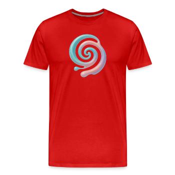 3D Spirale Pastell - Männer Premium Bio T-Shirt - Rot - Vorne - Damien (186cm)