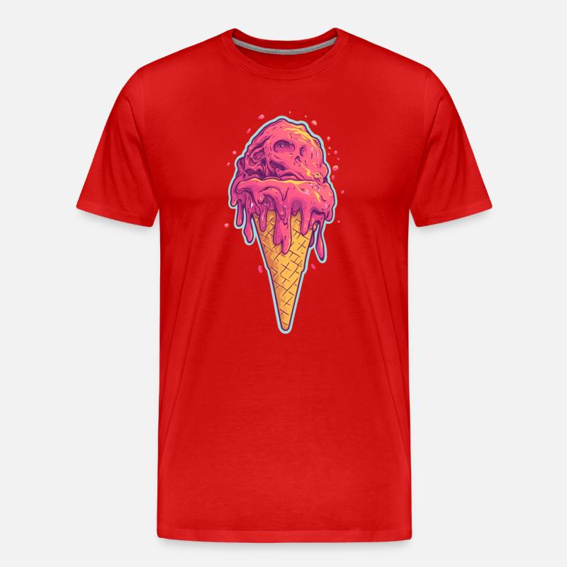 Eiscreme Eis - Männer Premium Bio T-Shirt - Rot