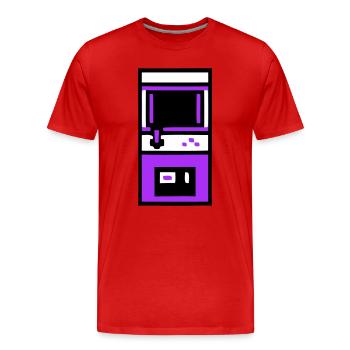 Nostalgic Arcade Automat Gamer - Men's Premium Organic T-Shirt - red - Front - Damien (186cm)