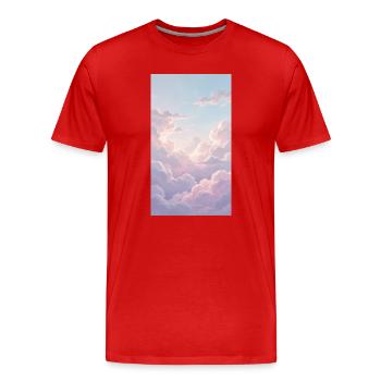 Background clouds Pink - Men's Premium Organic T-Shirt - red - Front - Damien (186cm)