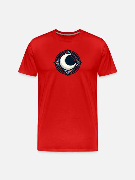Moon Circle Geometric Mosaic - Men's Premium Organic T-Shirt - red