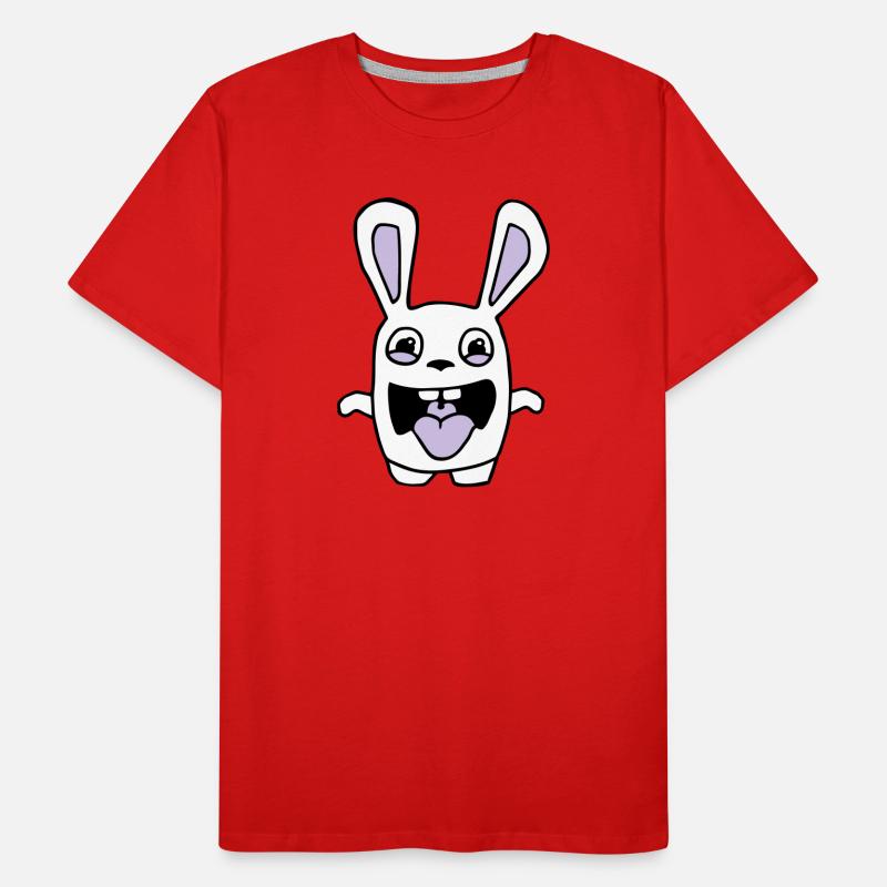 drawing cute rabbit stupid comic style cartoon fun Men's Premium Organic T-Shirt
