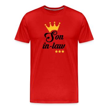 Schwiegervater Schwiegermutter Tochter Sohn - Männer Premium Bio T-Shirt - Rot - Vorne - Damien (186cm)